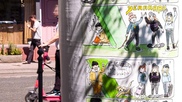 Detailansicht des Comics Skategurls 3000 von Carolin Segebrecht in der sich dir Protagonisten freuen