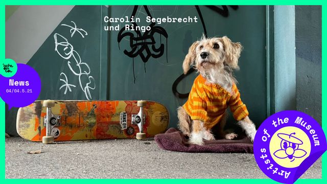 Ringo, der Hund von Caro und ihr Skateboard